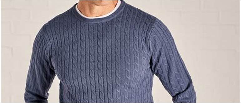 Cable cashmere sweater men